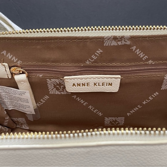 Anne Klein Cream and Tan Crossbody Bag with Gold Hardware - Picture 9 of 14